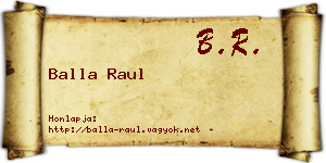 Balla Raul névjegykártya